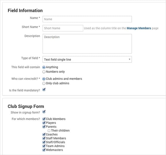 Membership Fields