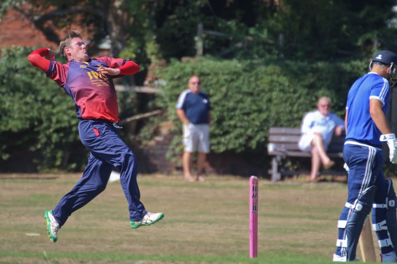 Steve Burdett bowls for Woodhouse Grange