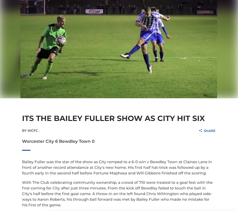 how to write a soccer match report blog-headline-worcester-city-football