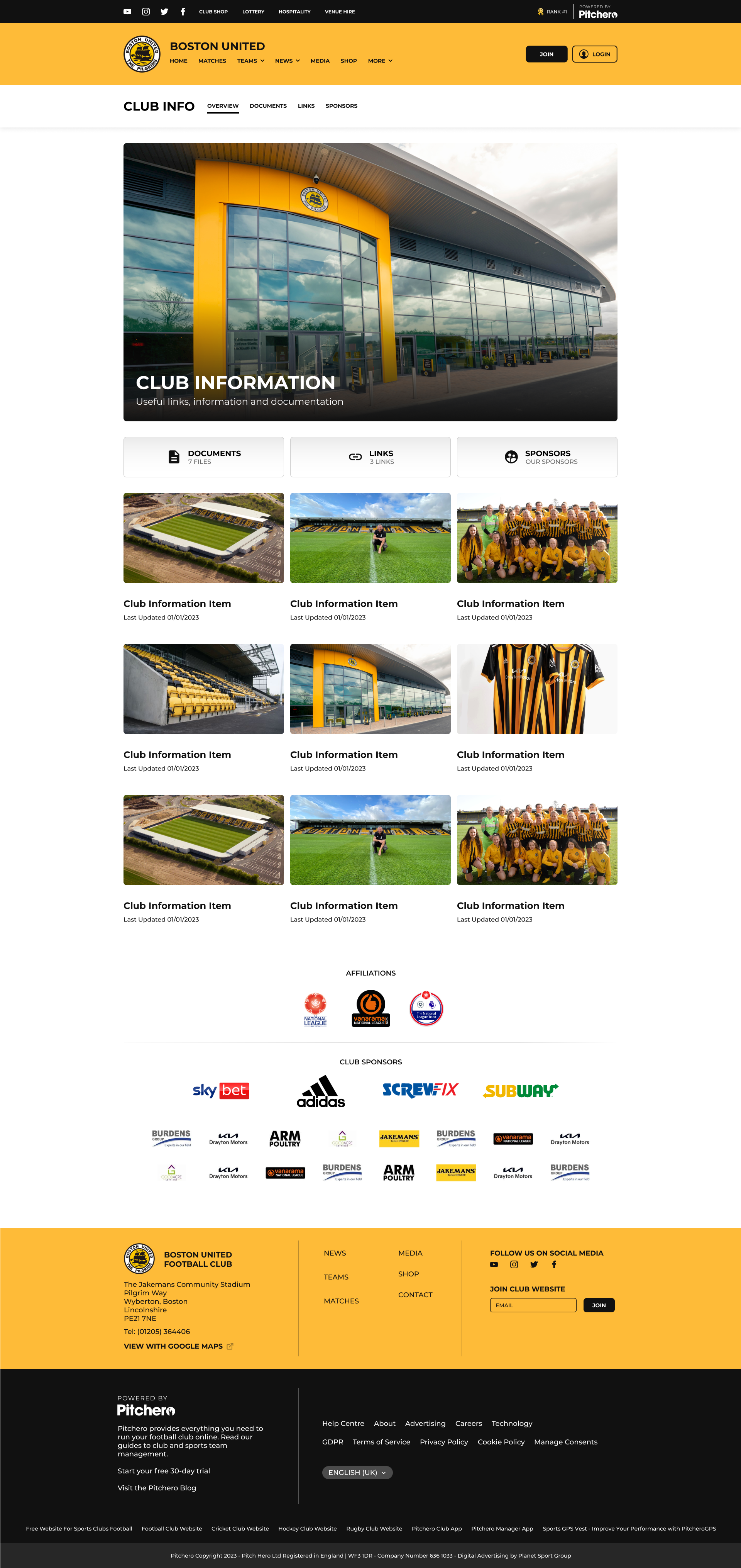 Pitchero Club Website: V7 Design Preview