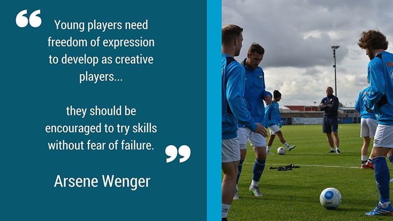 Arsene Wenger quote about footballers expressing themselves