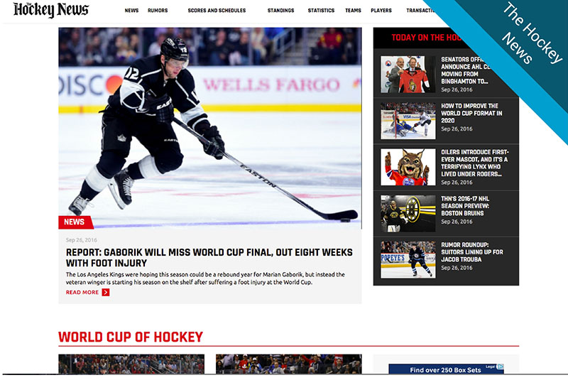 THe Hockey news Sport website screenshots