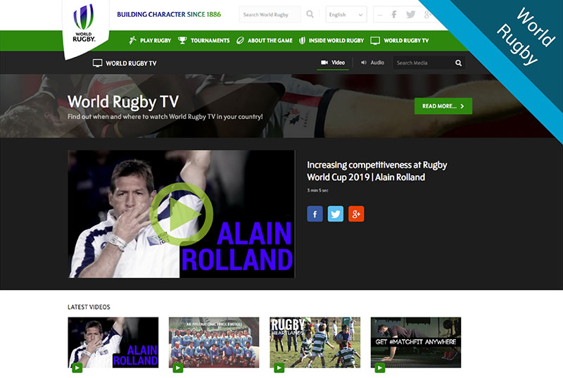 World Rugby website screenshots