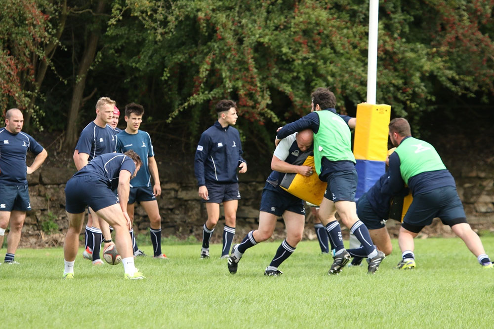 rugby players in training