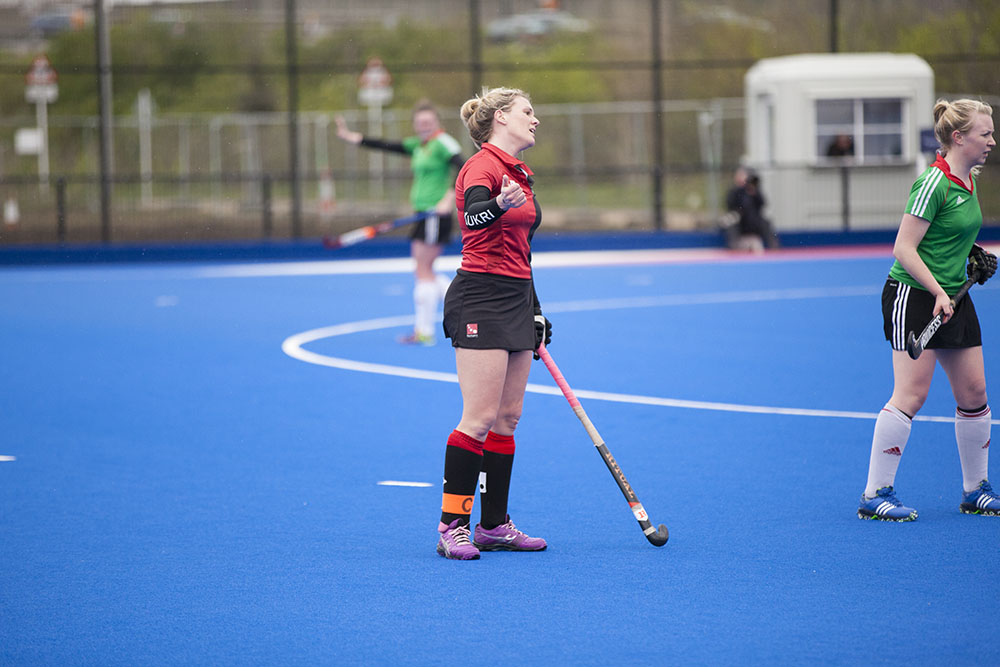 hockey player disappointed during match