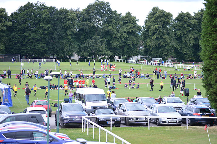 football car park full of cars