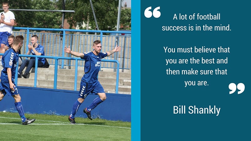 Citaat van Bill Shankly over zelfvertrouwen in het voetbal