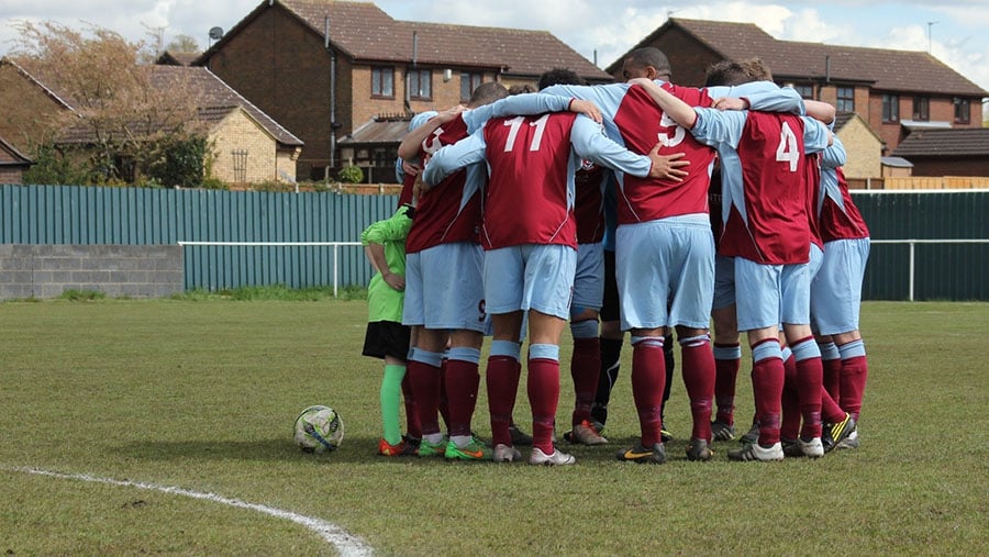 soccer team huddle