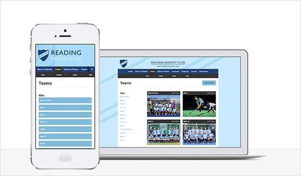 Responsive hockey club website